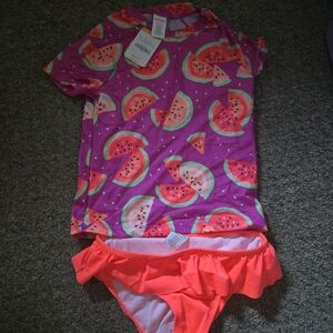 Watermelon Print Kids Swim Set